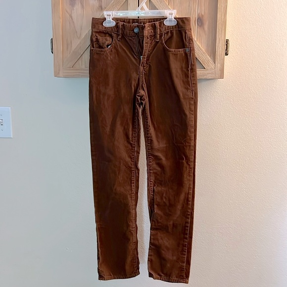 ❤️3/$25 (14-slim) NEW Gap Corduroy Brown Winter, Warm adjustable waist - Picture 1 of 11